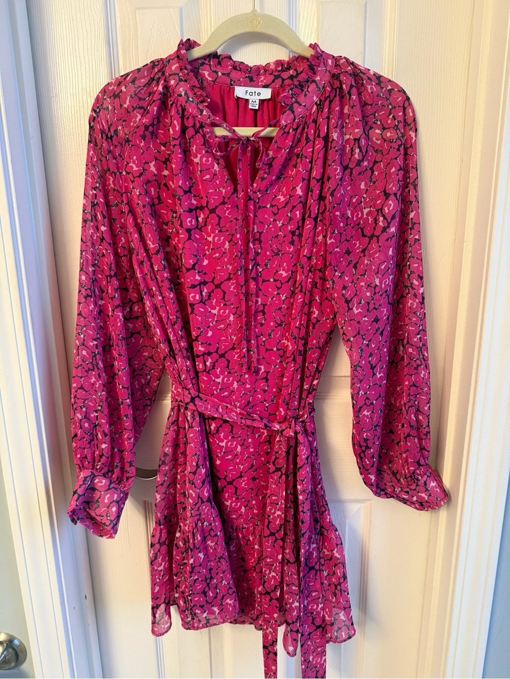 Fate dress, pink animal print, medium, worn once
